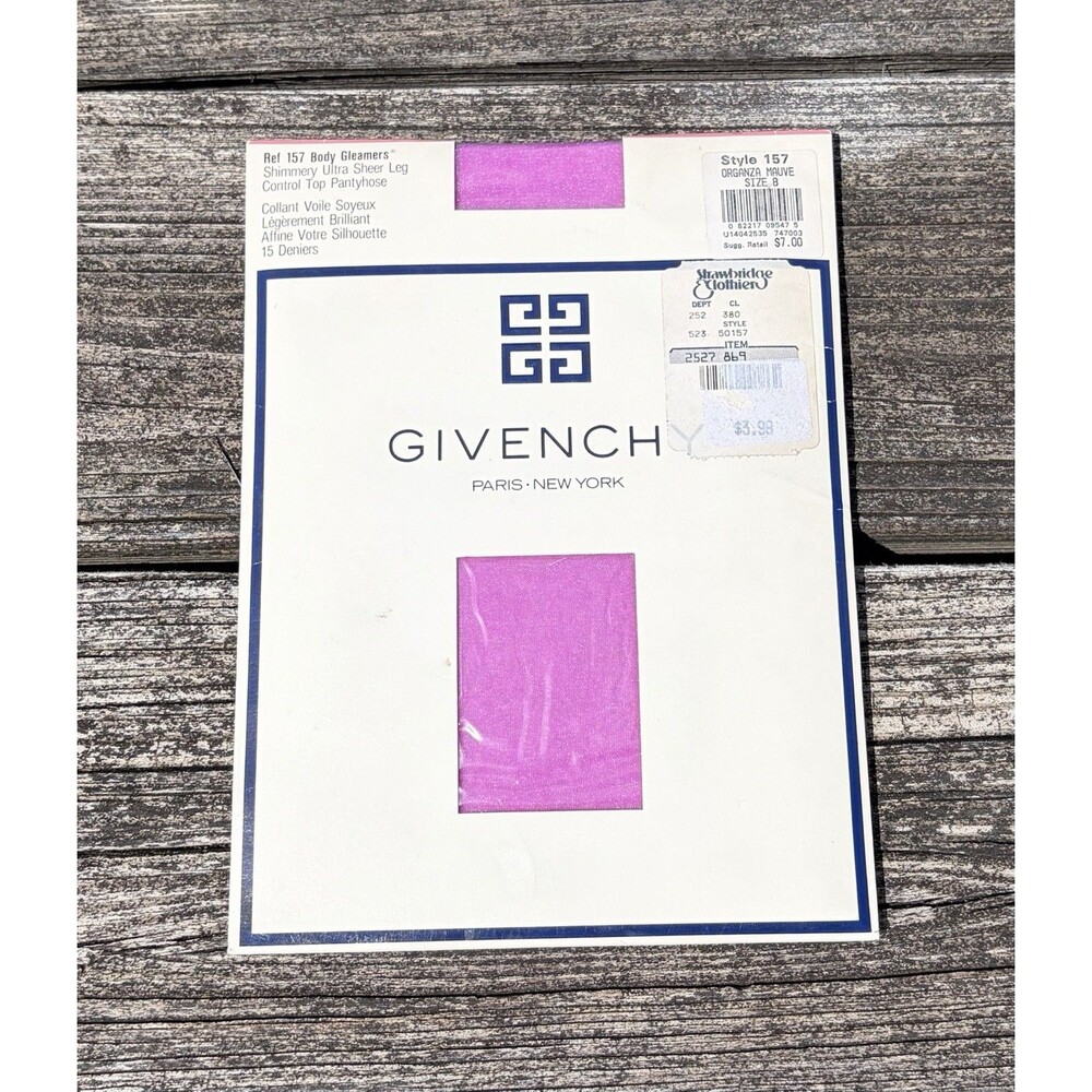 Vintage 1990 Givenchy Ref 157 Body Gleamers Pantyhose Organza Mauve Sz B